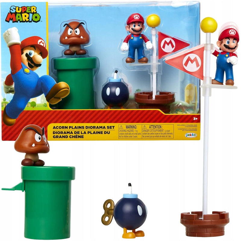 Zabawka SUPER MARIO JAKKS PACIFIC ACORN PLAINS DIORAMA SET - kolekcjonerska premium zabawki Aseo dla dzieci