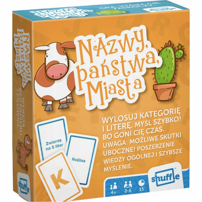 Zabawka NAZWY, PAŃSTWA, MIASTA GRA W INTELIGENCJĘ KARCIANA - kolekcjonerska premium zabawki Aseo dla dzieci