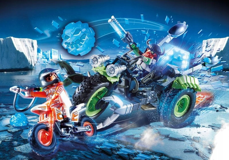 PLAYMOBIL TOP AGENTS LODOWY TRÓJKOŁOWIEC - widok 3 opakowania szczegoly zabawka kolekcja