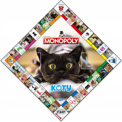 MONOPOLY EDYCJA KOTY GRA HASBRO C7845034 - widok 2 opakowania szczegoly zabawka kolekcja