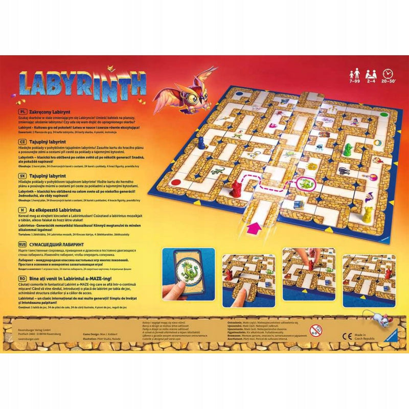 LABYRINTH LABIRYNT GRA PLANSZOWA RODZINN - widok 3 opakowania szczegoly zabawka kolekcja