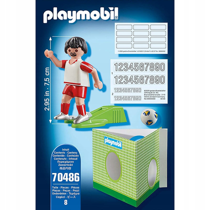 PLAYMOBIL PIŁKARZ REPREZENTACJI POLSKI 7 - widok 2 opakowania szczegoly zabawka kolekcja