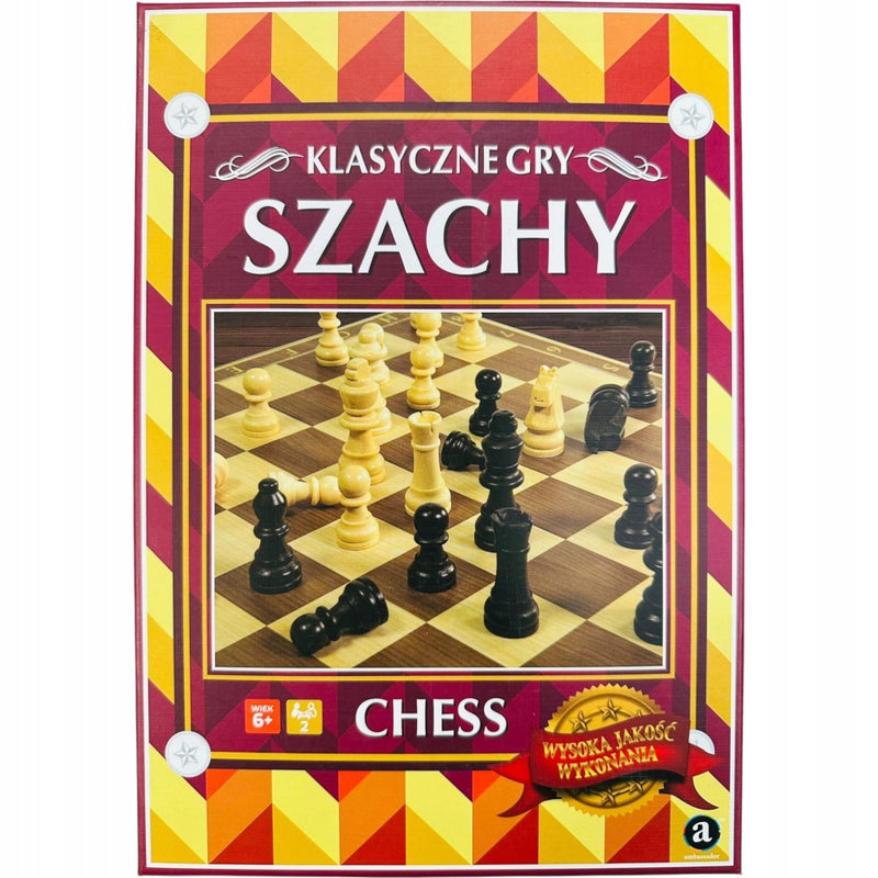 Zabawka KLASYCZNE GRY SZACHY CHESS DREWNIANE AMBASSADOR WY - kolekcjonerska premium zabawki Aseo dla dzieci