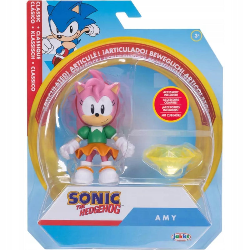 Zabawka SONIC THE HEDGEHOG  CLASSIC AMY + ŻÓŁTY SZMARAGD C - kolekcjonerska premium zabawki Aseo dla dzieci