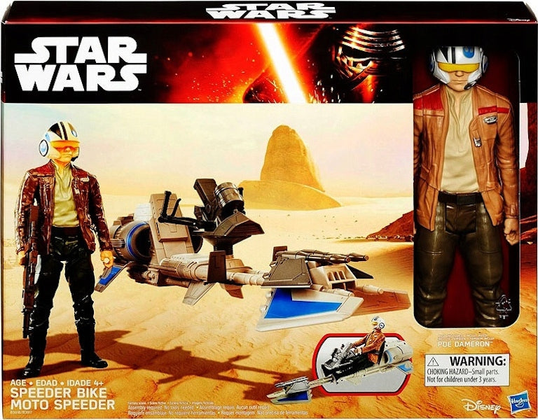 STAR WARS ZESTAW SPEEDER BIKE + POE DAME - widok 2 opakowania szczegoly zabawka kolekcja