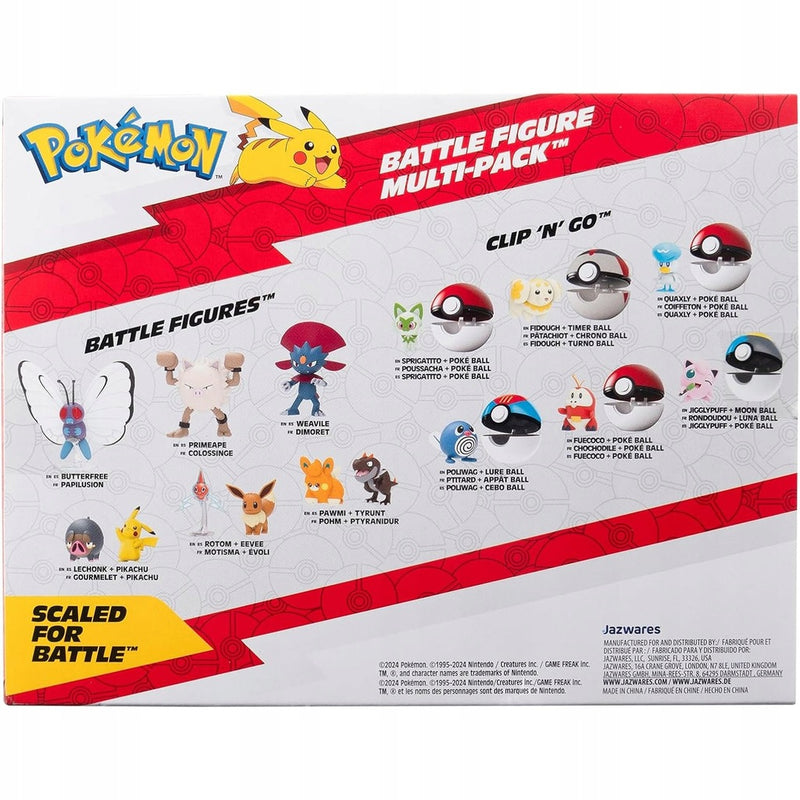 POKEMON BATTLE FIGURE 6-PAK PIKACHU KABU - widok 3 opakowania szczegoly zabawka kolekcja