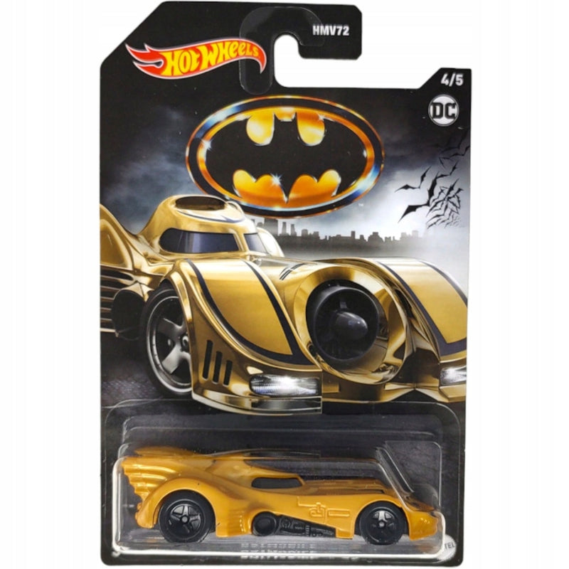 Zabawka HOT WHEELS DC BATMAN 1989 YELLOW BATMOBILE HLK47 4 - kolekcjonerska premium zabawki Aseo dla dzieci