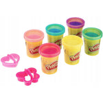 PLAY-DOH SPARKLE BŁYSZCZĄCA CIASTOLINA Z - widok 4 opakowania szczegoly zabawka kolekcja