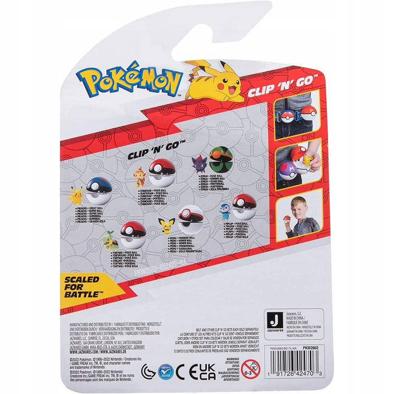 POKEMON CLIP 'N' GO  TURTWIG + POKE BALL - widok 3 opakowania szczegoly zabawka kolekcja