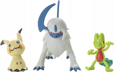 POKEMON FIGURKI 3-PAK TREECKO + MIMIKYU  - widok 2 opakowania szczegoly zabawka kolekcja