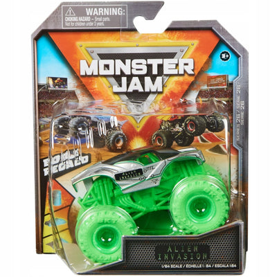 Zabawka MONSTER JAM TRUCK AUTO TERENOWE ALIEN INVASION - kolekcjonerska premium zabawki Aseo dla dzieci