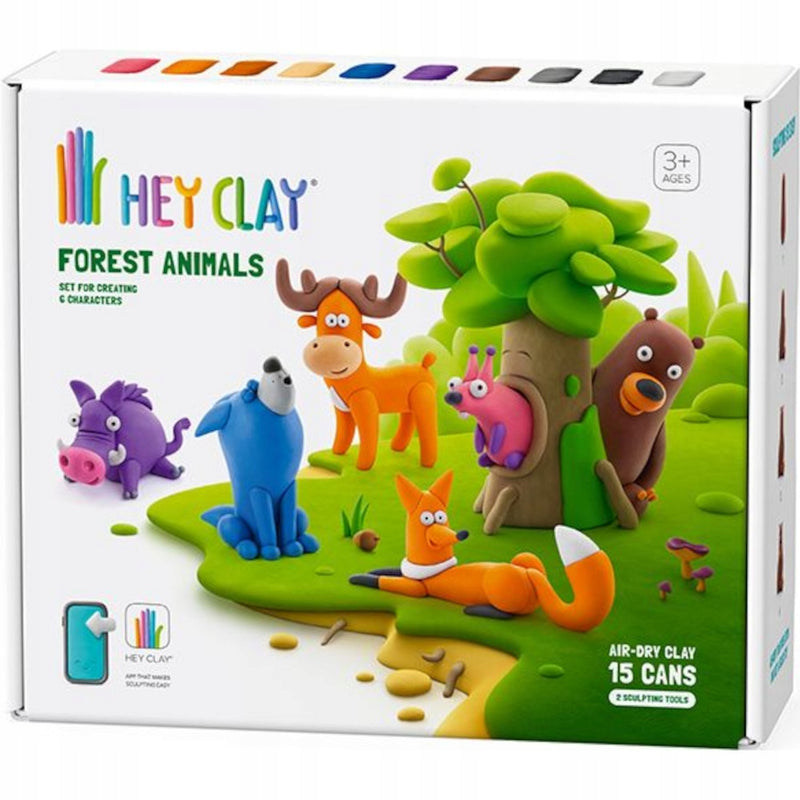 Zabawka HEY CLAY ZESTAW FOREST ANIMALS 15 TUBEK - kolekcjonerska premium zabawki Aseo dla dzieci