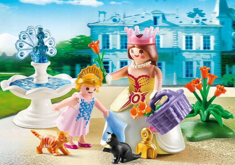 PLAYMOBIL KRÓLOWA I KSIĘŻNICZKA W OGRODZ - widok 3 opakowania szczegoly zabawka kolekcja