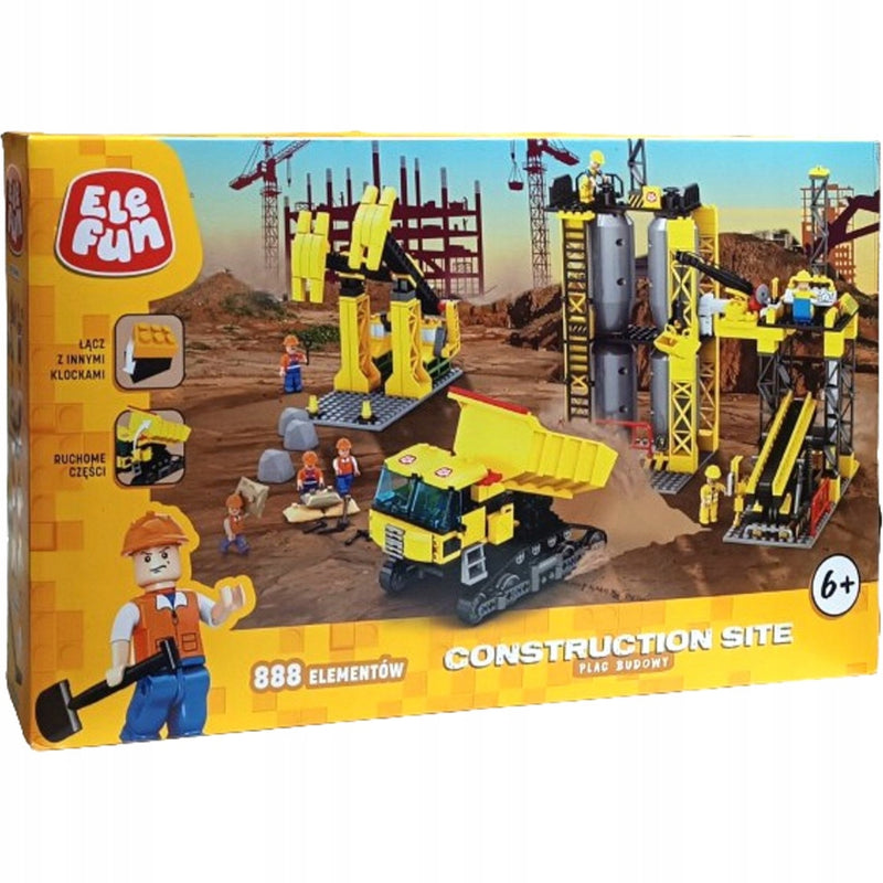 Zabawka KLOCKI ELEFUN CONSTRUCTION SITE PLAC BUDOWY J5761A - kolekcjonerska premium zabawki Aseo dla dzieci