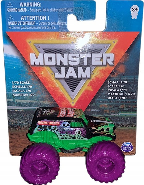 Zabawka MONSTER JAM TRUCK 1:70 AUTO TERENOWE GRAVE DIGGER - kolekcjonerska premium zabawki Aseo dla dzieci
