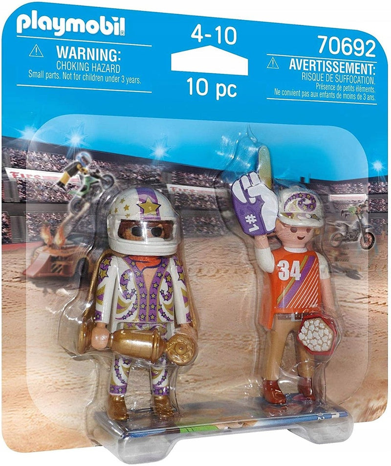Zabawka PLAYMOBIL FIGURKI 2-PAK KASKADER + FAN 70692 - kolekcjonerska premium zabawki Aseo dla dzieci
