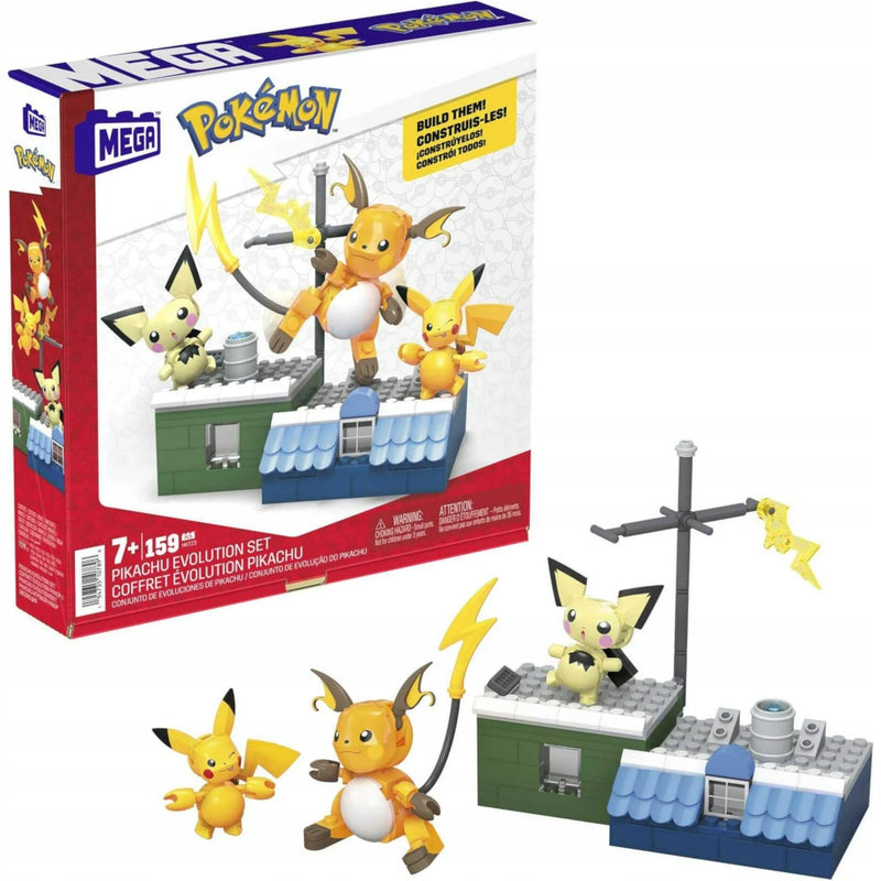 Zabawka MEGA POKEMON CONSTRUX ZESTAW PICHU PIKACHU RAICHU - kolekcjonerska premium zabawki Aseo dla dzieci