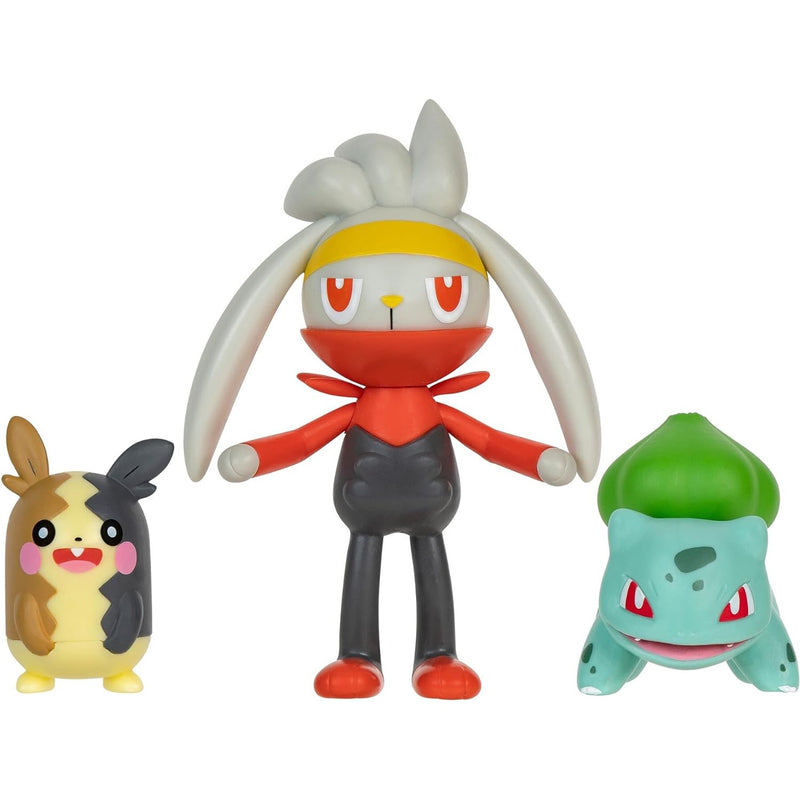 POKEMON BATTLE FIGURE SET 3-PAK ZESTAW M - widok 3 opakowania Jazwares szczegoly kolekcja