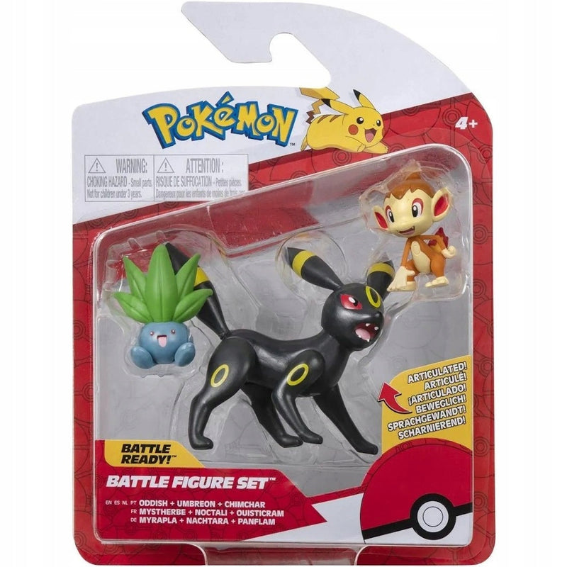 Zabawka POKEMON FIGURKI 3-PAK ODDISH + CHIMCHAR + UMBREON - kolekcjonerska premium zabawki Aseo dla dzieci