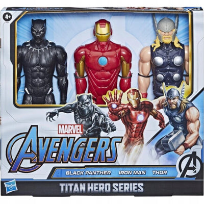 Zabawka MARVEL AVENGERS 3 FIGURKI BLACK PANTHER IRON MAN T - kolekcjonerska premium zabawki Aseo dla dzieci
