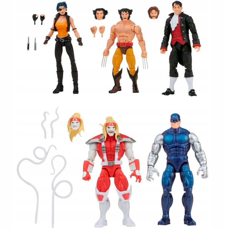 MARVEL LEGENDS ZESTAW 5-PAK FIGUREK WOLV - widok 2 opakowania szczegoly zabawka kolekcja