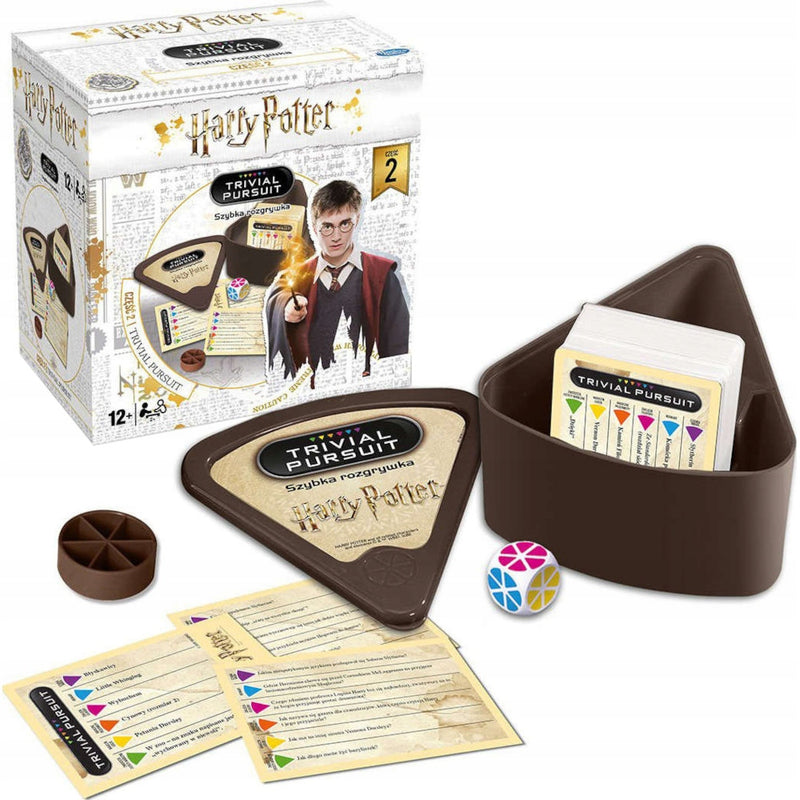 TRIVIAL PURSUIT HARRY POTTER CZĘŚĆ 2 GRA - widok 2 opakowania szczegoly zabawka kolekcja