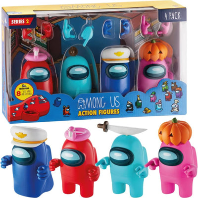 Among Us 4-Pak Seria 2 Pmi Figurki z Akcesoriami Duży Zestaw Crewmates 12cm