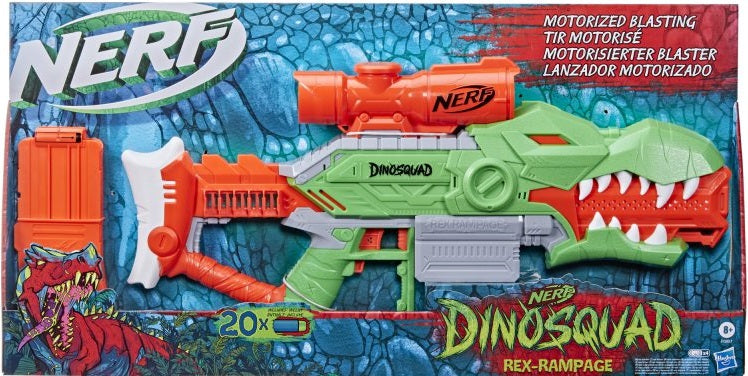 NERF DINOSQUAD WYRZUTNIA REX-RAMPAGE + S - widok 2 opakowania szczegoly zabawka kolekcja