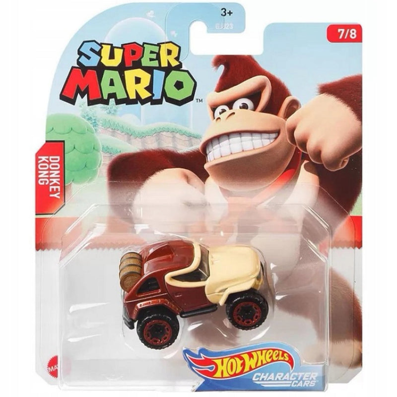 Zabawka HOT WHEELS SUPER MARIO CHARACTER CARS DONKEY KONG  - kolekcjonerska premium zabawki Aseo dla dzieci