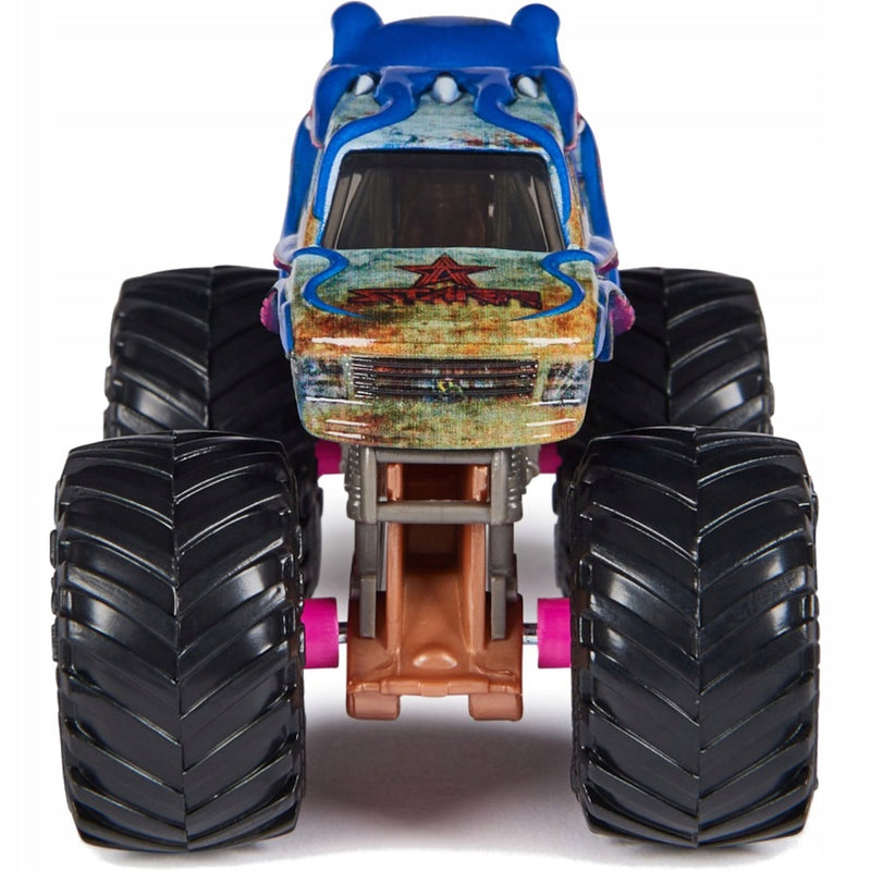 MONSTER JAM TRUCK AUTO TERENOWE SPIN MAS - widok 4 opakowania szczegoly zabawka kolekcja
