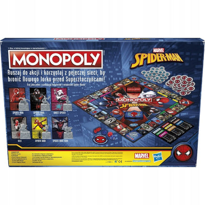 MONOPOLY SPIDER-MAN GRA HASBRO F3968 - widok 2 opakowania szczegoly zabawka kolekcja