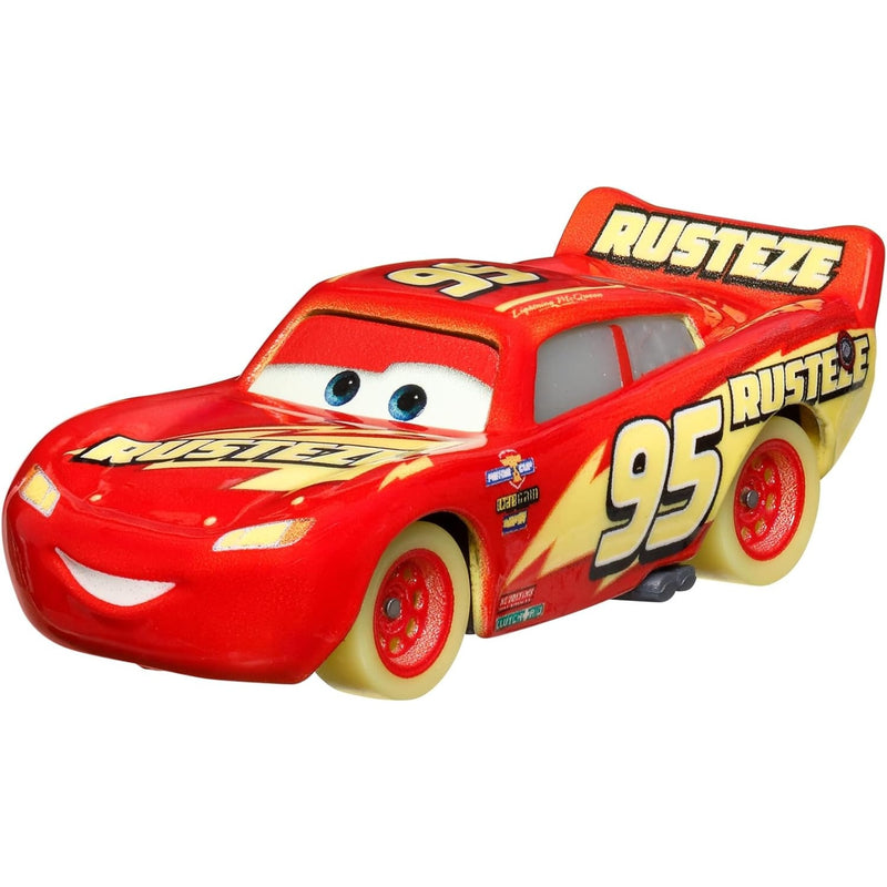CARS GLOW RACERS AUTA POJAZD ŚWIECĄCY W  - widok 4 Mattel opakowanie szczegoly collectible