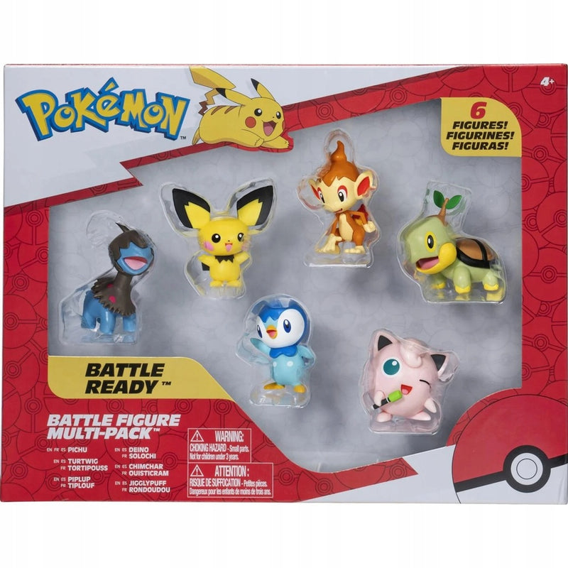Zabawka POKEMON BATTLE FIGURE 6-PAK PICHU DEINO TURTWIG CH - kolekcjonerska premium zabawki Aseo dla dzieci