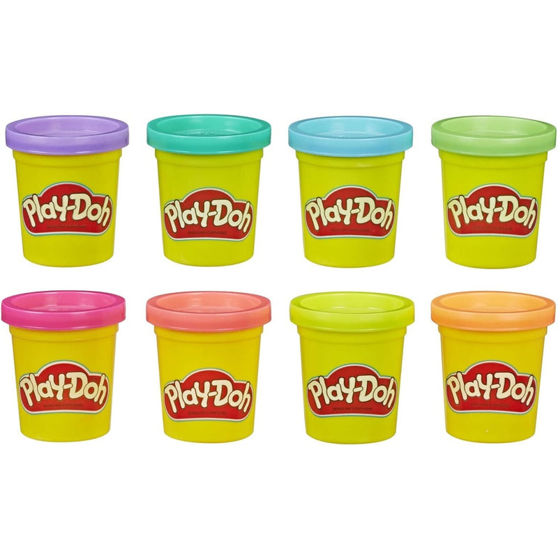 PLAY-DOH CIASTOLINA NEONOWE KOLORY ZESTA - widok 2 opakowania szczegoly zabawka kolekcja