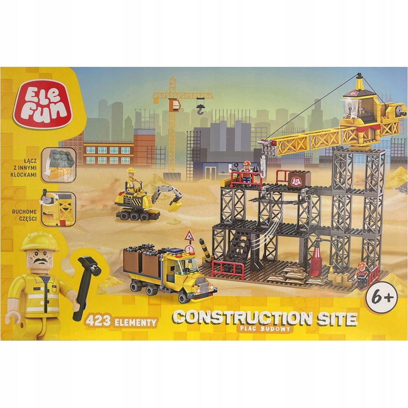 Zabawka KLOCKI ELEFUN CONSTRUCTION SITE PLAC BUDOWY J5680A - kolekcjonerska premium zabawki Aseo dla dzieci
