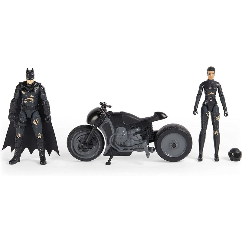 DC THE MOVIE BATMAN + SELINA KYLE + MOTO - widok 3 opakowania szczegoly zabawka kolekcja
