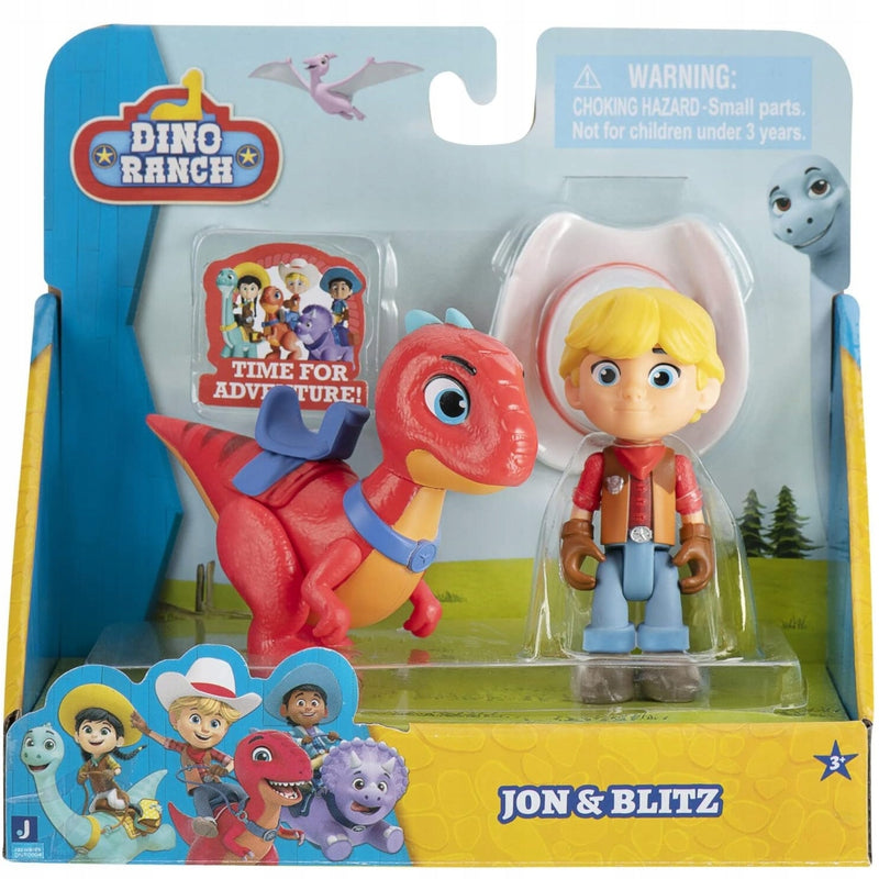 Zabawka DINO RANCH ZESTAW FIGUREK JAZWARES JON I BLITZ - kolekcjonerska premium zabawki Aseo dla dzieci