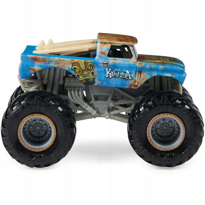 MONSTER JAM TRUCK AUTO TERENOWE BIG KAHU - widok 3 opakowania szczegoly zabawka kolekcja