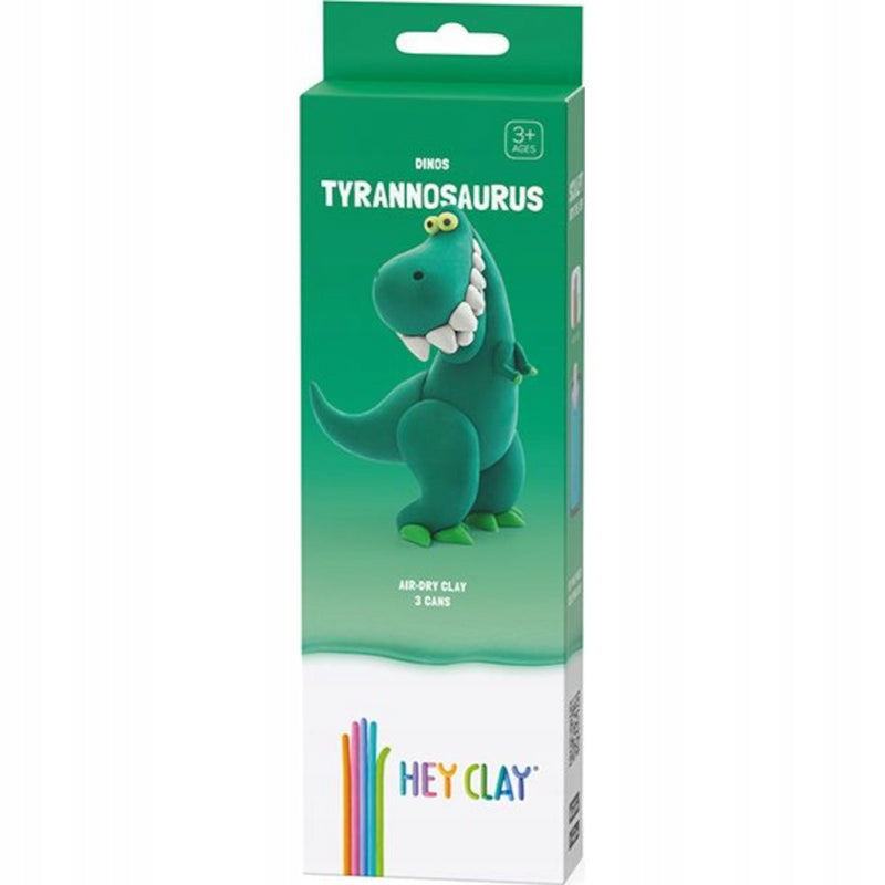 Zabawka HEY CLAY DINOS TYRANNOSAURUS 3 TUBKI - kolekcjonerska premium zabawki Aseo dla dzieci