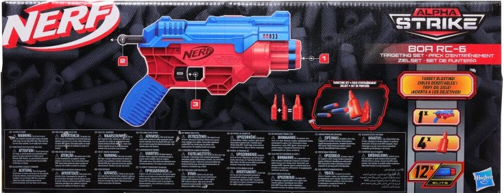 NERF ALPHA STRIKE STRZAŁKI + WYRZUTNIA R - widok 4 opakowania szczegoly zabawka kolekcja