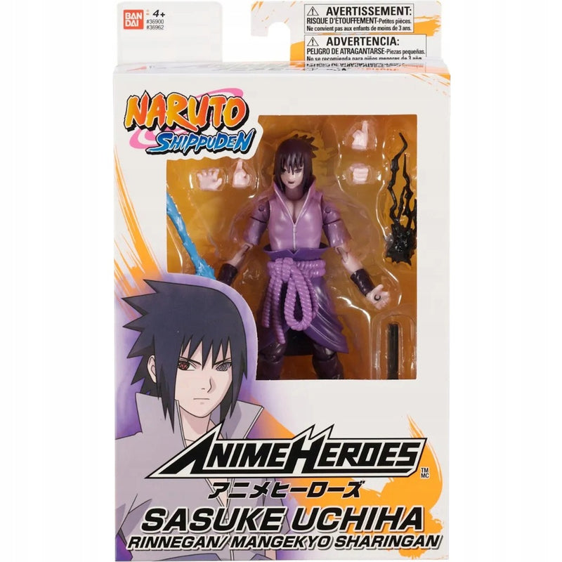 Zabawka NARUTO SHIPPUDEN ANIME HEROES SASUKE UCHIHA RINNEG - kolekcjonerska Bandai premium dla dzieci