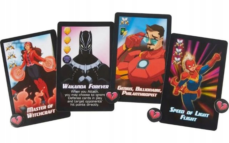 MARVEL MAYHEM GRA KARCIANA WALKA SUPERBO - widok 5 opakowania szczegoly zabawka kolekcja