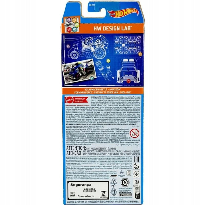 HOT WHEELS HW DESIGN LAB 5-PAK ZESTAW MA - widok 3 opakowania szczegoly zabawka kolekcja