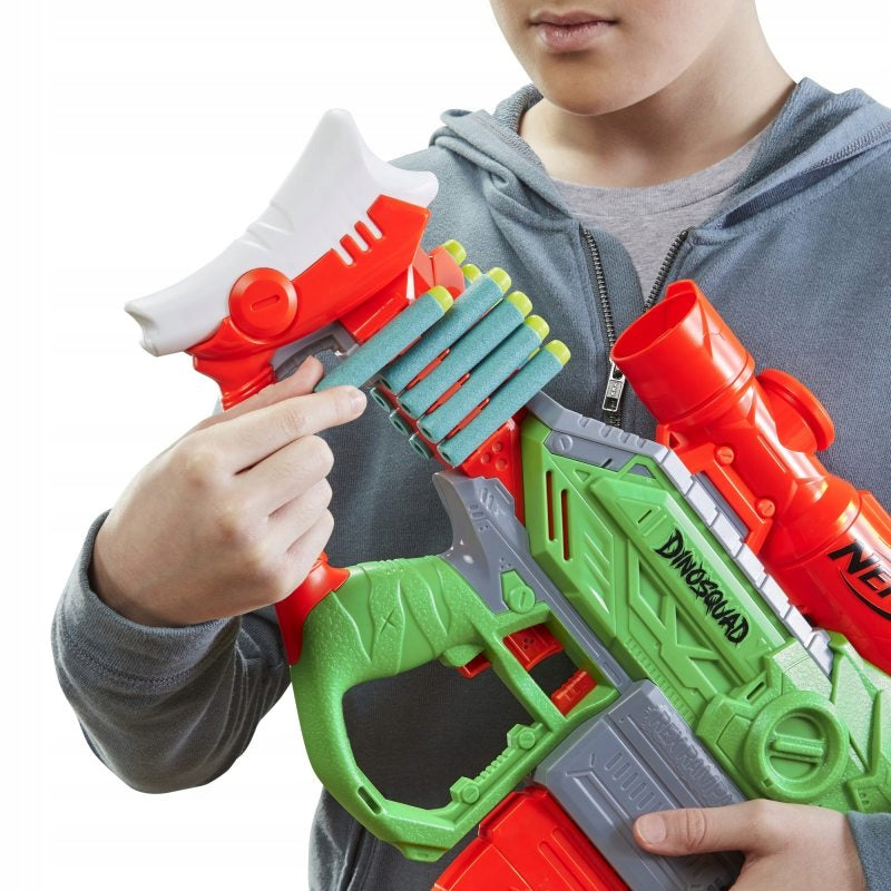 NERF DINOSQUAD WYRZUTNIA REX-RAMPAGE + S - widok 5 opakowania szczegoly zabawka kolekcja