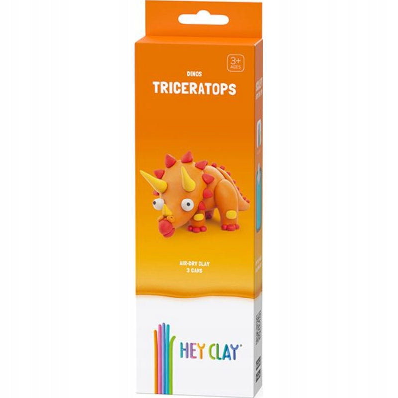 Zabawka HEY CLAY DINOS TRICERATOPS 3 TUBKI - kolekcjonerska premium zabawki Aseo dla dzieci