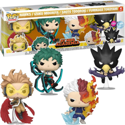 Zestaw 4-pak Funko POP My Hero Academia - Hawks Izuku Shoto Fumikage - limitowany set MHA