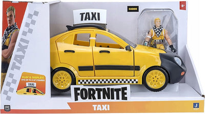 FORTNITE TAXI POJAZD +  CABBIE TAXI FATH - widok 2 opakowania szczegoly zabawka kolekcja