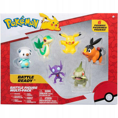 Zabawka POKEMON BATTLE FIGURE 6-PAK PIKACHU TEPIG OSHAWOTT - kolekcjonerska premium zabawki Aseo dla dzieci