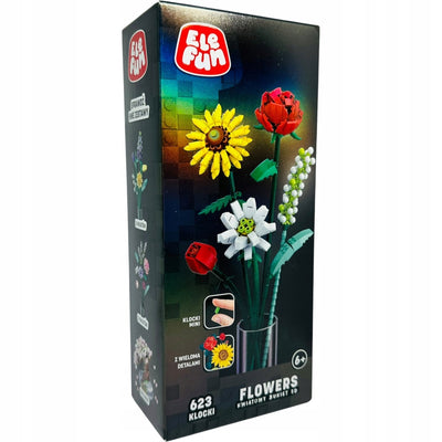 Zabawka KLOCKI ELEFUN FLOWERS KWIATOWY BUKIET 3D 1659 - kolekcjonerska premium zabawki Aseo dla dzieci
