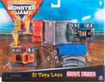 Zabawka MONSTER JAM TRUCK ZESTAW EL TORO LOCO GRAVE DIGGER - kolekcjonerska premium zabawki Aseo dla dzieci